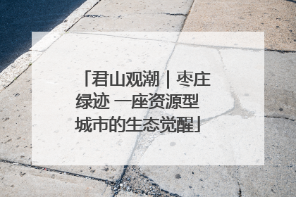 君山观潮｜枣庄绿迹 一座资源型城市的生态觉醒
