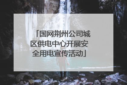 国网荆州公司城区供电中心开展安全用电宣传活动