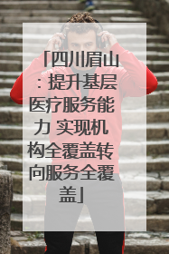 四川眉山：提升基层医疗服务能力 实现机构全覆盖转向服务全覆盖