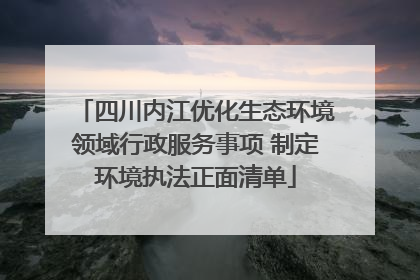 四川内江优化生态环境领域行政服务事项 制定环境执法正面清单