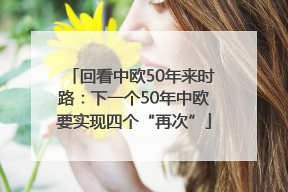 回看中欧50年来时路：下一个50年中欧要实现四个“再次”