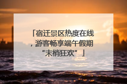 宿迁景区热度在线，游客畅享端午假期“末梢狂欢”