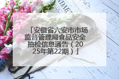 安徽省六安市市场监督管理局食品安全抽检信息通告（2025年第22期）