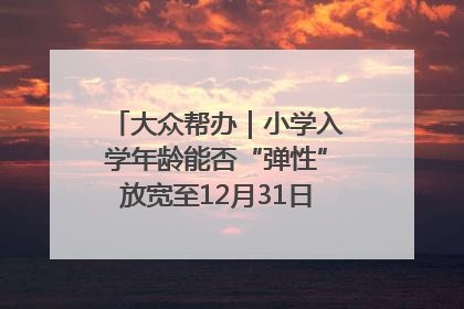大众帮办｜小学入学年龄能否“弹性”放宽至12月31日？有地方已在探索