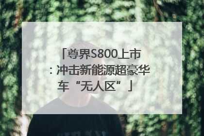 尊界S800上市：冲击新能源超豪华车“无人区”
