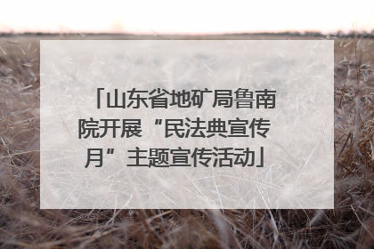 山东省地矿局鲁南院开展“民法典宣传月”主题宣传活动