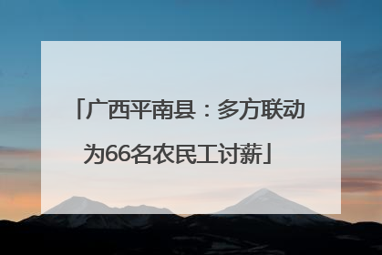 广西平南县：多方联动为66名农民工讨薪