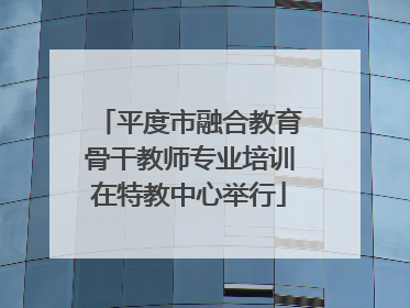 平度市融合教育骨干教师专业培训在特教中心举行