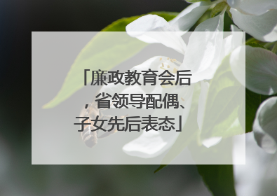 廉政教育会后，省领导配偶、子女先后表态
