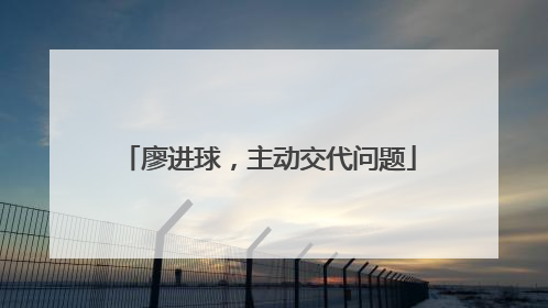 廖进球，主动交代问题