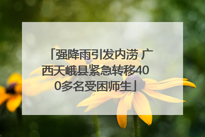 强降雨引发内涝 广西天峨县紧急转移400多名受困师生