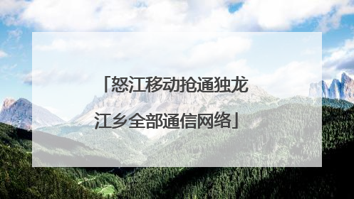 怒江移动抢通独龙江乡全部通信网络