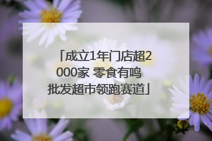 成立1年门店超2000家 零食有鸣批发超市领跑赛道