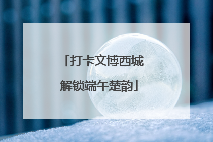 打卡文博西城 解锁端午楚韵