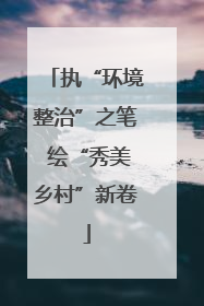 执“环境整治”之笔 绘“秀美乡村”新卷