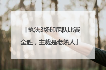 执法3场印尼队比赛全胜，主裁是老熟人