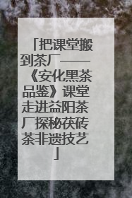 把课堂搬到茶厂——《安化黑茶品鉴》课堂走进益阳茶厂探秘茯砖茶非遗技艺