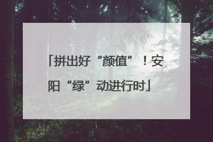 拼出好“颜值”！安阳“绿”动进行时