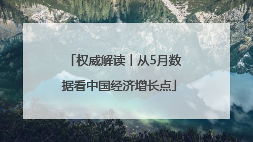 权威解读丨从5月数据看中国经济增长点