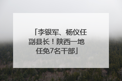 李银军、杨仪任副县长！陕西一地任免7名干部
