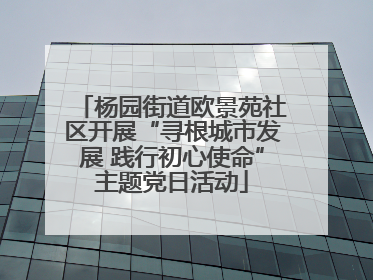 杨园街道欧景苑社区开展“寻根城市发展 践行初心使命”主题党日活动