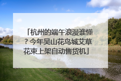 杭州的端午浪漫谁懂？今年吴山花鸟城艾草花束上架自动售货机