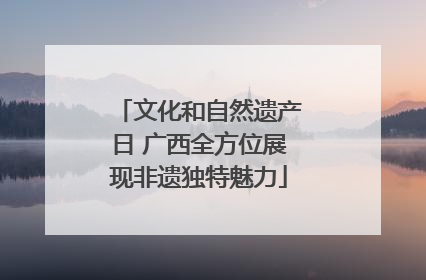 文化和自然遗产日 广西全方位展现非遗独特魅力