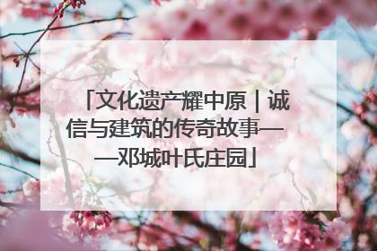 文化遗产耀中原｜诚信与建筑的传奇故事——邓城叶氏庄园
