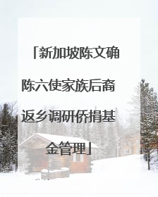 新加坡陈文确陈六使家族后裔返乡调研侨捐基金管理