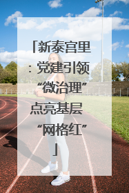 新泰宫里：党建引领“微治理” 点亮基层“网格红”