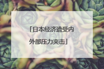 日本经济遭受内外部压力夹击