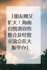 朋友圈又扩大！海南自贸港宣传推介及经贸交流会在大阪举办
