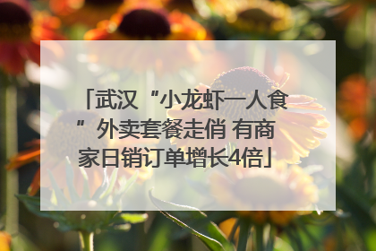 武汉“小龙虾一人食”外卖套餐走俏 有商家日销订单增长4倍