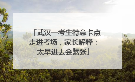 武汉一考生特意卡点走进考场，家长解释：太早进去会紧张