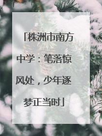 株洲市南方中学：笔落惊风处，少年逐梦正当时