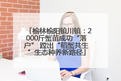 榆林榆阳镇川镇：2000斤蟹苗成功“落户” 蹚出“稻蟹共生”生态种养新路径