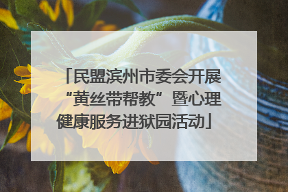 民盟滨州市委会开展“黄丝带帮教”暨心理健康服务进狱园活动