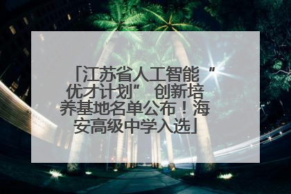 江苏省人工智能“优才计划” 创新培养基地名单公布！海安高级中学入选