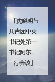 沈晓明与共青团中央书记处第一书记阿东一行会谈