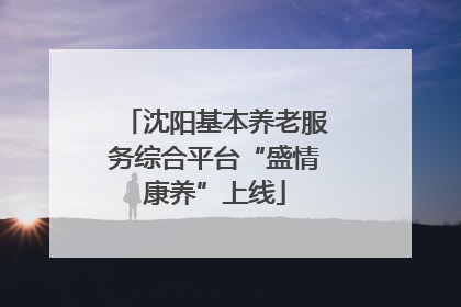 沈阳基本养老服务综合平台“盛情康养”上线