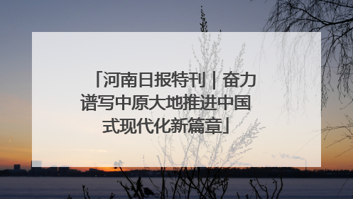 河南日报特刊｜奋力谱写中原大地推进中国式现代化新篇章