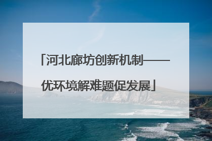 河北廊坊创新机制——优环境解难题促发展