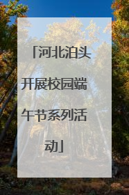 河北泊头开展校园端午节系列活动