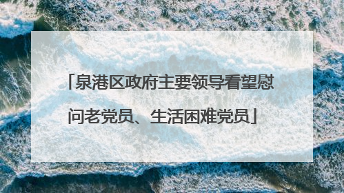 泉港区政府主要领导看望慰问老党员、生活困难党员