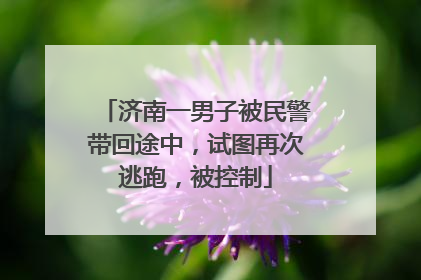 济南一男子被民警带回途中，试图再次逃跑，被控制