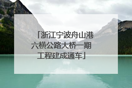 浙江宁波舟山港六横公路大桥一期工程建成通车