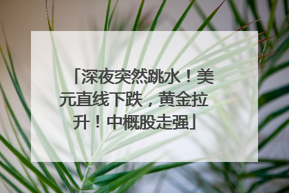 深夜突然跳水！美元直线下跌，黄金拉升！中概股走强