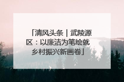 清风头条｜武陵源区：以廉洁为笔绘就乡村振兴新画卷