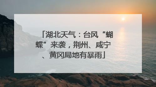 湖北天气：台风“蝴蝶”来袭，荆州、咸宁、黄冈局地有暴雨