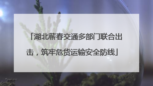 湖北蕲春交通多部门联合出击，筑牢危货运输安全防线
